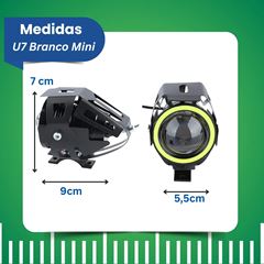 KIT FAROL LED DE MILHA 10W U7 MINI BRANCO E AZUL