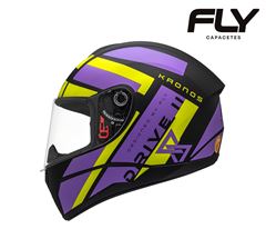CAPACETE DRIVE 2 HG KRONOS PRETO F./ ROXO - TAM.58