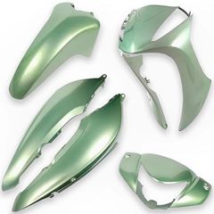 KIT CONJUNTO PLASTICOS VERDE METALICO BIZ 125 2011