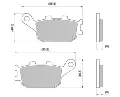 PASTILHA FREIO TRAS CB 300R C/ABS / MT 07 14>16